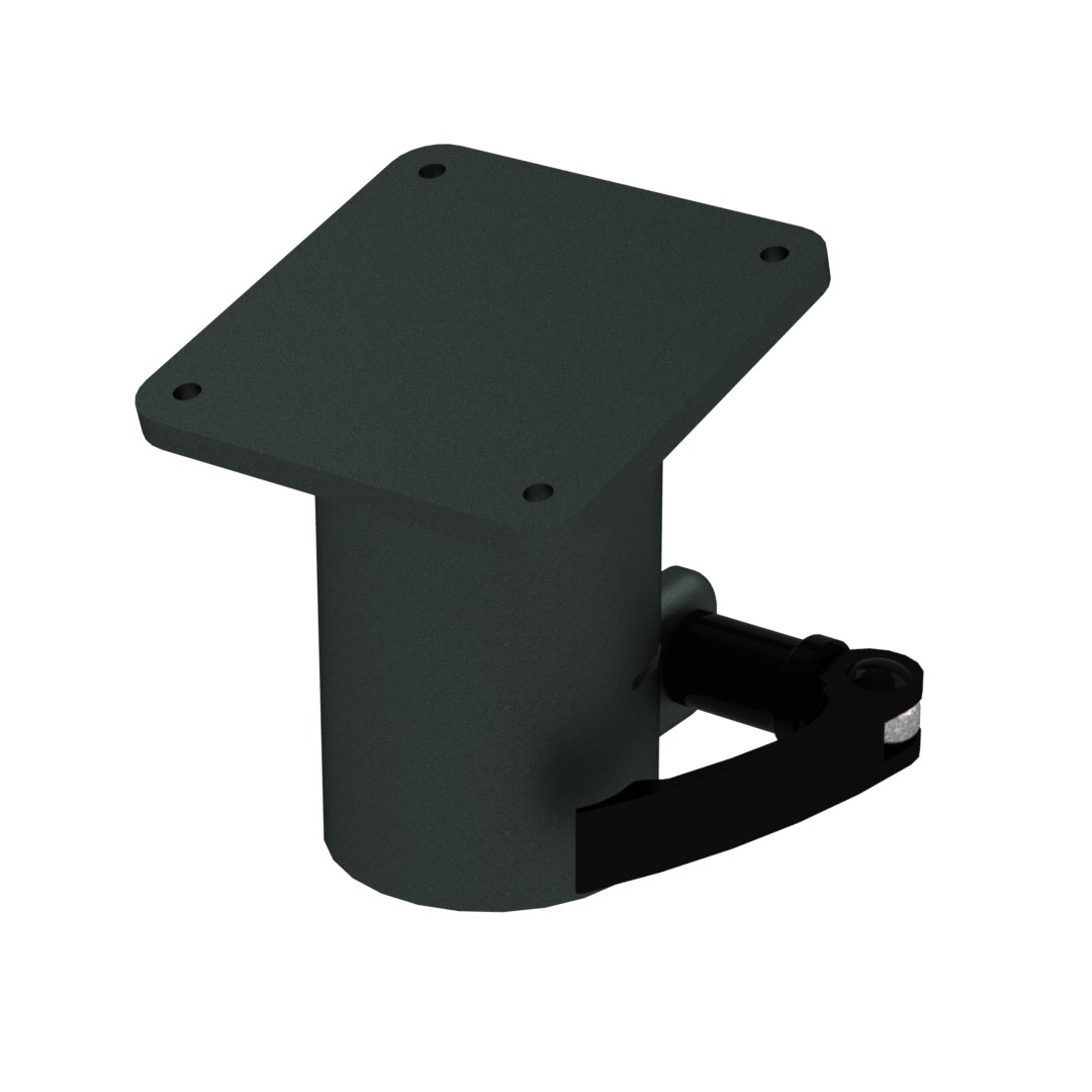 Adapter für Platte Laptop-Halterung 60x60, Rohrform mit Exzenterhebel, 15 Grad Neigung