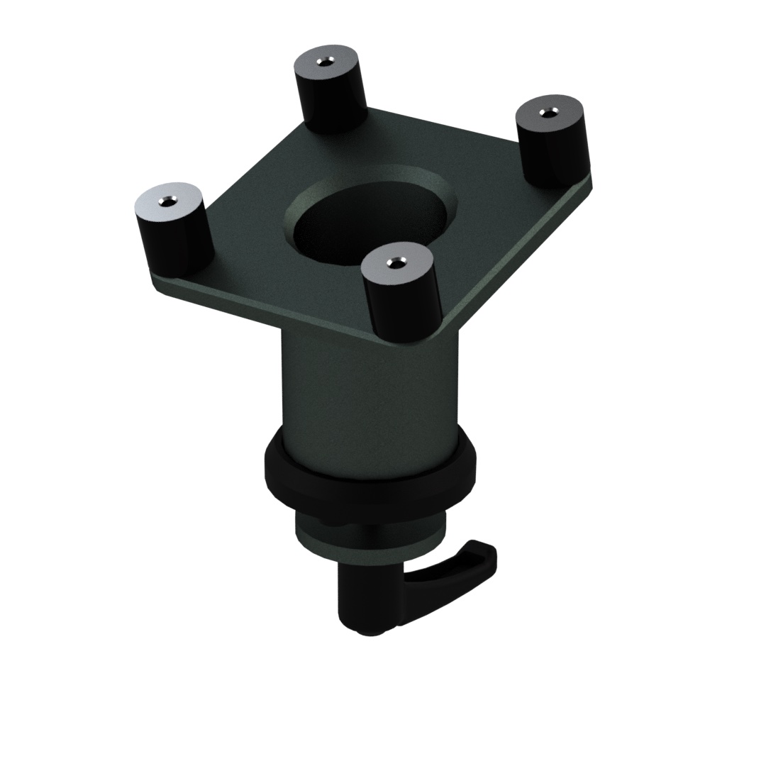 Adapter für Platte Laptop-Halterung 60x60, mit Feststellhebel und Gleitplatte, 15 Grad Neigung