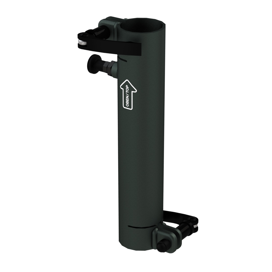 Standrohr 250 mm gerade mit 2 Exzenterhebeln und Rastbolzen für Laptop-Halterung