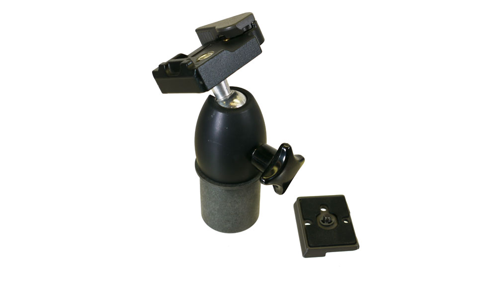 Kugelgelenk KG-28 auf Säule 50 mm mit Schnellwechsler für Laptop-Halterung