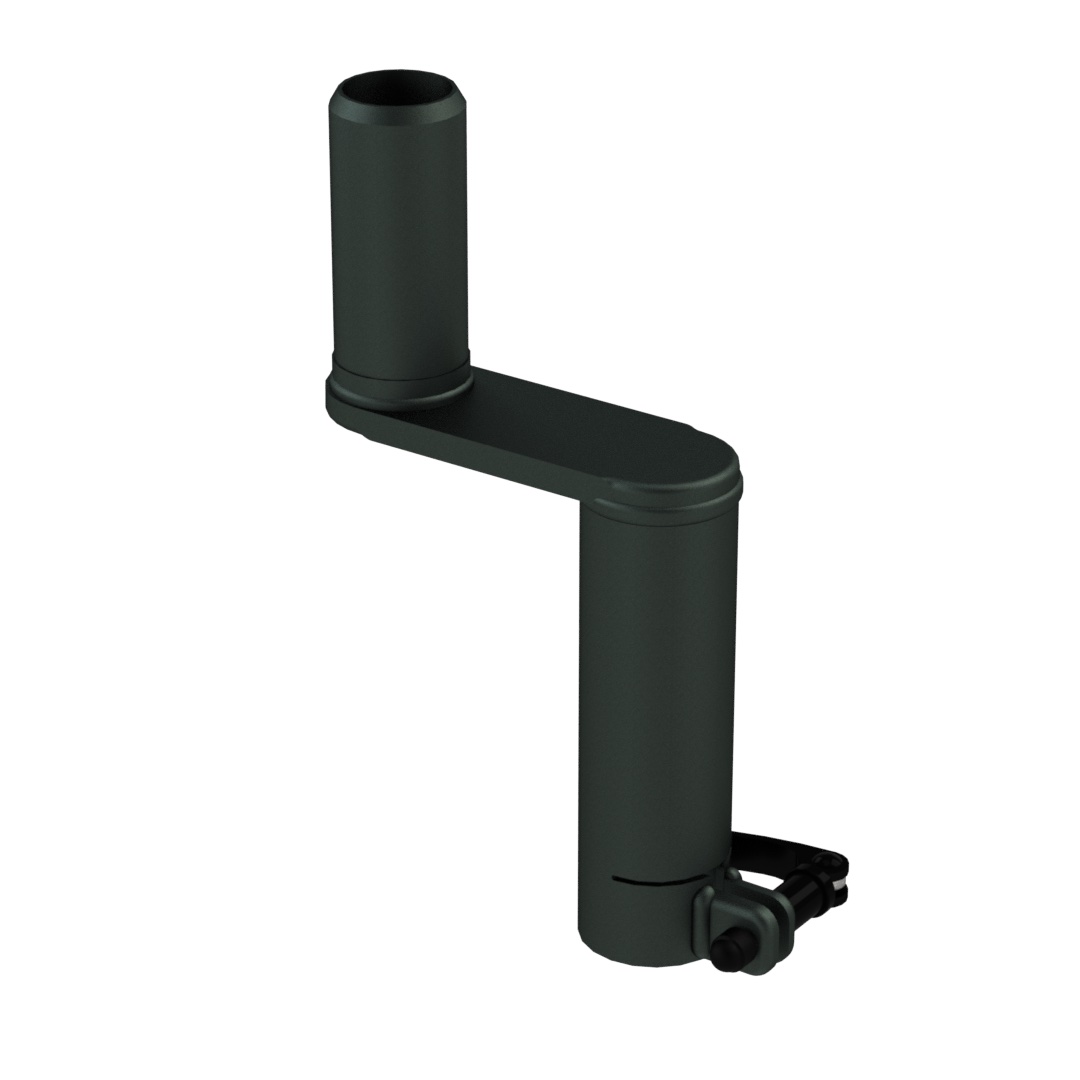 Standrohr 300 mm, 100 mm versetzt mit Exzenterhebel unten für Laptop-Halterung